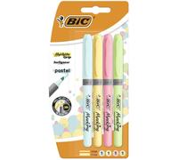 BIC Highlighter Grip Pastel evidenziatore 4 pz Punta smussata Blu Verde Rosa Giallo