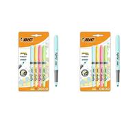 Bic Highlighter Grip Pens with Anti-Drying Technology in 4 Assorted Colors, Wate
