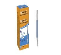 BIC Illusion - Ricariche compatibili con Pilot Frixion, penna cancellabile con inchiostro termosensibile e gomma, colore: blu, confezione da 12