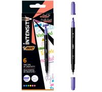BIC Intensity Dual Tip marker 6 pc(s) Chisel-fine tip Blue,Green,Peach,Pink,Viol