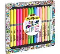 BIC Intensity, Evidenziatori Colorati, Collection Box, Colori Fluo e Pastello, 15 Unità, Cancelleria Scuola, Idea Regalo