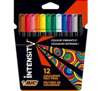 BIC Intensity Felt Tip Pens, Vibrant Colouring Pens, School Supplies for Kids, P