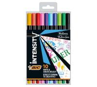 BIC Intensity, Fineliner Colorati, Pennarelli Punta Fine, 10 Unità, Cancelleria Scuola