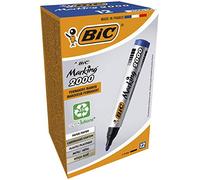 BIC Intensity, Marking 2000, Pennarelli Indelebili Blu ECOlutions, con il 51% di Materiali Riciclati, Punta Tonda Resistente, Cancelleria Casa e Ufficio, 12 Unità