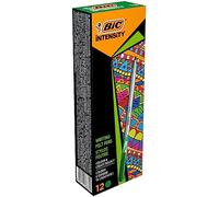 BIC Intensity, Pennarelli Verdi, Punta Media in Feltro (0,8mm), Ottimi per Appunti e Scrittura Creativa, 12 unita