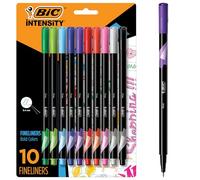 BIC Intensity - Pennarello a punta fine (0,4 mm), colori assortiti, 10 pezzi