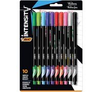 BIC Intensity - Pennarello a punta fine (0,4 mm), colori assortiti, 10 pezzi