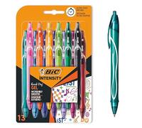 BIC Intensity Quick Dry, Penne Gel Colorate, Punta Media 0,7mm, Colori Assortiti, 13 Unità, Penne Bic, Cancelleria Scuola e Ufficio