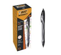 BIC Intensity Quick Dry, Penne Gel Nere, Punta Media 0,7mm, Inchiostro Scorrevol