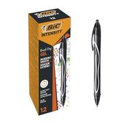 Penna a sfera a scatto Gelocity Quick Dry - punta 0,7mm - nero - Bic - conf. 12 pezzi