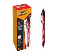 BIC Intensity Quick Dry, Penne Gel Rosse, Punta Media 0,7mm, Inchiostro Scorrevo