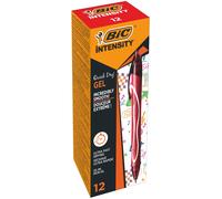 BIC Intensity Quick Dry Penne Gel Rosse Punta Media 0,7mm Inchiostro Scorrevole