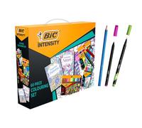 BIC Intensity, Set Cancelleria, Matite Colorate, Pennarelli Colorati, Fineliner Colorati, Libri da Colorare per Adulti, Idea Regalo, Kit da 60 Unità "esclusiva amazon"