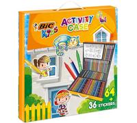BIC Kids Activity Case - 24 Matite per Colorare/24 Pennarelli/16 Pastelli a Cera e 36 Adesivi da Colorare