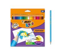 BIC Kids Aquacolour Coloured Pencils, Easy to Sharpen Colouring Pencils, Paintin