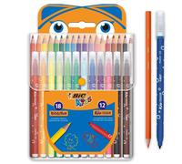 BIC Kids Colouring Set - Case of 30 Colouring Products - 18 Pencils and 12 Felt-