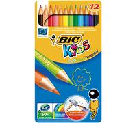 BIC Kids ECOlutions Evolution Set di matite colorate per bambini dai 5 anni in su, matite colorate senza legno, con mina infrangibile, scrittura sicura, 12 penne in scatola di metallo