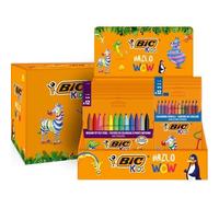 Bic Kids Espositore con 12 Confezioni da 12 Pennarelli Couleur 12 Confezioni da 12 Matite Colorate Evolution Stripes Caratteri NEW