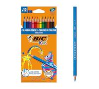Bic Kids Evolution Ecolutions Matite Colorate in Resina senza Legno Confezione da 12 Matite Colori Assortiti