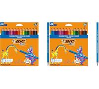 BIC Kids Evolution Ecolutions Matite Colorate in Resina senza Legno Confezione da 48 Matite Colori Assortiti