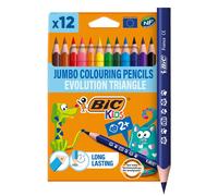 Bic 8297356 Kids Evolution Triangle Pastelli, 10.2 mm, Confezione da 12