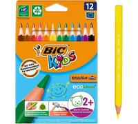 Bic Kids Evolution Triangle Confezione da 12 Triangolari Colorati Opachi - Punta Ultra Resistente - Senza Legno NEW
