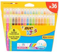 Confezione da 36 pennarelli Bic Kids Couleur - Punta Media - Lavabili - Colori Assortiti