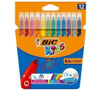 Bic Kids Kid Couleur Pennarelli a Punta Media con Inchiostro a Base d'Acqua Confezione 12 Pennarelli Colori Assortiti