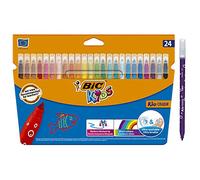 Bic Kids Kid Couleur Pennarelli a Punta Media con Inchiostro a Base d'Acqua Confezione 24 Pennarelli Colori Assortiti