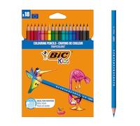 BIC Kids Matite Colorate, Tropicolors, Colori Per Bambini A Casa E A Scuola, Colori Assortiti, 18 Unità (Confezione da 1)