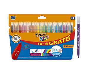 Bic Kids, pennarelli colorati per colorare Lot de 18 + 6 gratuits multicolore
