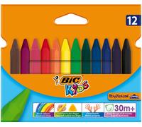 BIC Kids Plastidecor Colouring Crayons - Cardboard Wallet of 12 - Assorted Colou