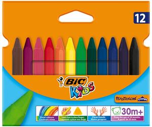 BIC Kids Plastidecor Colouring Crayons - Cardboard Wallet of 12 - Assorted Colou
