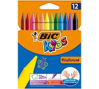 Bic Kids Plastidecor Crayons Colour Hard Long-lasting Sharpenable Vivid Assorted