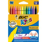 Bic Kids Plastidecor Pastelli temperabili Vivid Crayons, confezione da 12, dai 3