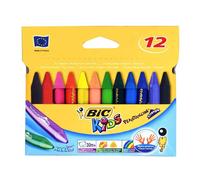 Bic Kids Plastidecor Pastelli temperabili Vivid Crayons, confezione da 12, dai 3