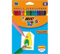 BIC Kids Matite Colorate, Tropicolors, Colori Per Bambini A Casa E A Scuola, Colori Assortiti, 18 Unità (Confezione da 1)