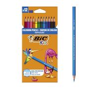 Bic Kids Tropicolors Matite Colorate senza Legno, Confezione da 12 Matite, Colori Assortiti