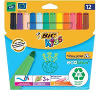 Bic Kids Visacolor XL ECOlutions Colouring Pens,black,12 Pack 1 count (Pack of 1