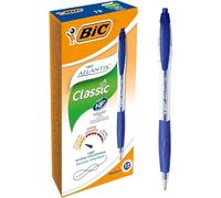 Penna a sfera retrattile Bic Atlantis Classic - Punta da 1 mm - Corpo trasparente con impugnatura - Colore blu