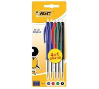 BIC M10 Clic - Penne a sfera (Nero, Blu, Verde, Rosso, Nero, Blu, Verde, Rosso, Trasparente, Clip-on retractable ballpoint pen, Medio, Rotondo, Metalli)