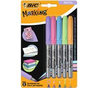 BIC Marcatore permanente Marking Color, 1,1 mm, 5 colori assortiti, confezione da 5