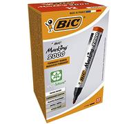 BIC Marking 2000 ECOlutions Indelebili Con Punta Media Tonda - Rossi, Confezione Da 12