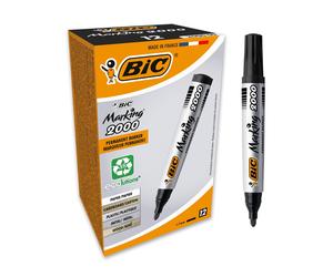 Bic Marking 2000 ECOlutions, Multi-Surface Black Permanent Markers, Ideal for Sc