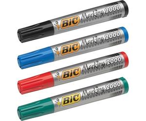 Bic Marking 2000, marcatori permanenti, scatola 4 colori • Marcatore permanente,