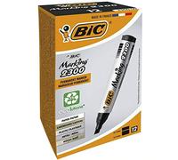 BIC Marking 2300 punta di scalpello nero 12pezzo (S) - Pennarello permanente, Nero, Punta a Scalpello, Nero, Grigio, 3,1 mm, 5,3 mm, cartone, Vetro, Metallo, Carta, di plastica)