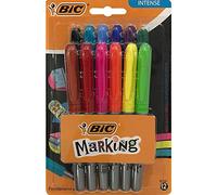 Bic Marking Color, pennarelli indelebili a punta fine, colori assortiti, 12 pezzi