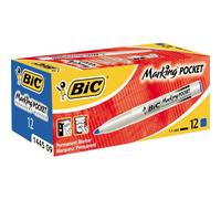 Marcatori permanente Marking a base d'alcool - punta pocket tonda 1,10mm - blu - Bic - conf. 12 pezzi Quantita min. 1