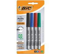 BIC Marking Fine Ecolutions - Pennarelli indelebili a punta conica fine, colori assortiti, confezione da 4