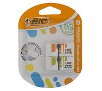 BIC Mini Plast gomma, ufficio, in plastica senza PVC, 2, Ultra selezionati, confezione Blister da 2 pezzi, colore: bianco